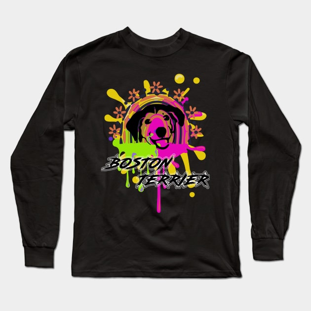 Show your love for Boston Terriers Long Sleeve T-Shirt by alaarasho